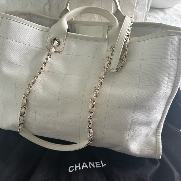 Chanel Deauville Large Shopping Bag White - Picture 5 of 15